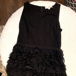 Loft Black Ruffle Dress